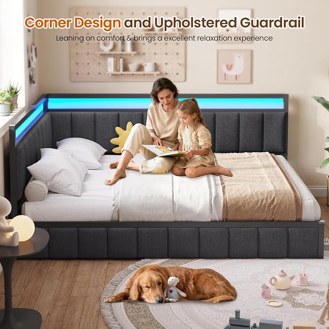 DICTAC Queen Corner Bed Frame - Image 3