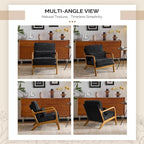 VINGLI Chenille Mid-Century Modern Accent Chair Set of 2, Cute Reading Arm Chair - Image 8