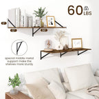 Fun Memories Floating Shelves for Wall, 12 Inch Deep Floating Shelves Set of 2 - Image 3
