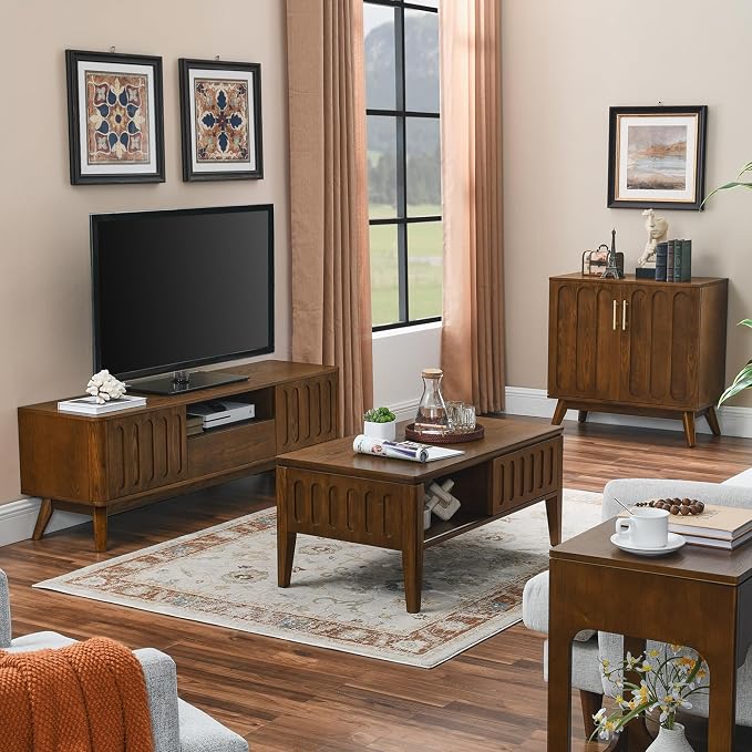 LKTART Sideboard Buffet, Mid Century Modern Storage Cabinet - Image 4
