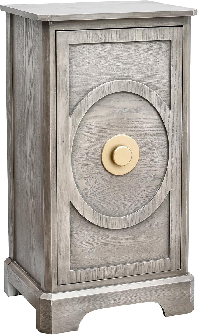 eHemco Art Deco End Table with Gold Accent Knob, Rectangular Side Table with by eHemco