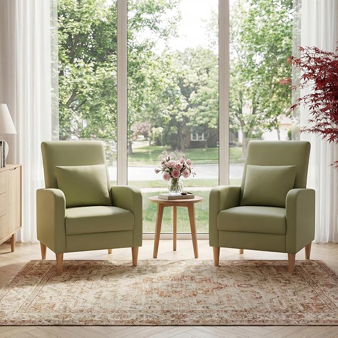 COLAMY Mid-Century Modern Upholstered Accent Chair - Image 8