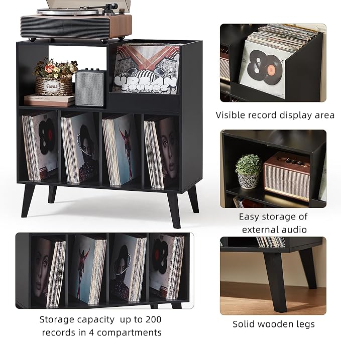 LELELINKY Large Record Player Stand, Turntable Stand - Image 8