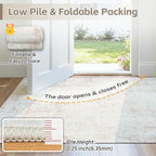 4x6 Washable Area Rug for Living Room Bedroom: Non-Slip Modern Beige White | - Image 8