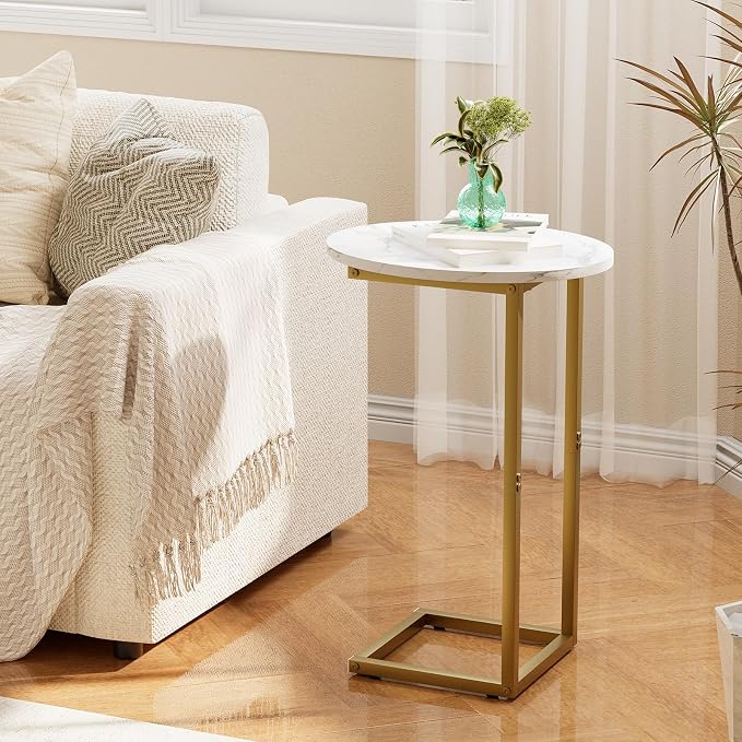 C Shaped End Table, Oval Couch Side Tables - Image 7