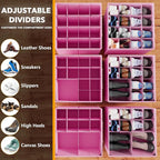 SpaceAid Shoe Organizer for Closet, 2 Pack Foldable Shoe Storage Containers - Image 3
