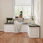 ECACAD L-Shape Wood Shoe Storage Bench - Image 4