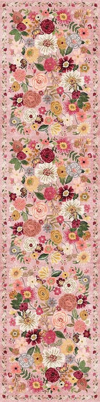 Floral Hallway Runner Rug for Bedroom Kitchen 2'6"x14' | Rubber Backing; Non - Image 3