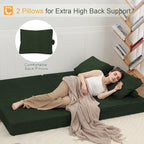 COMAX Futon Sofa Bed, Convertible Folding Sofa Bed, Boneless Couch Loveseat - Image 5