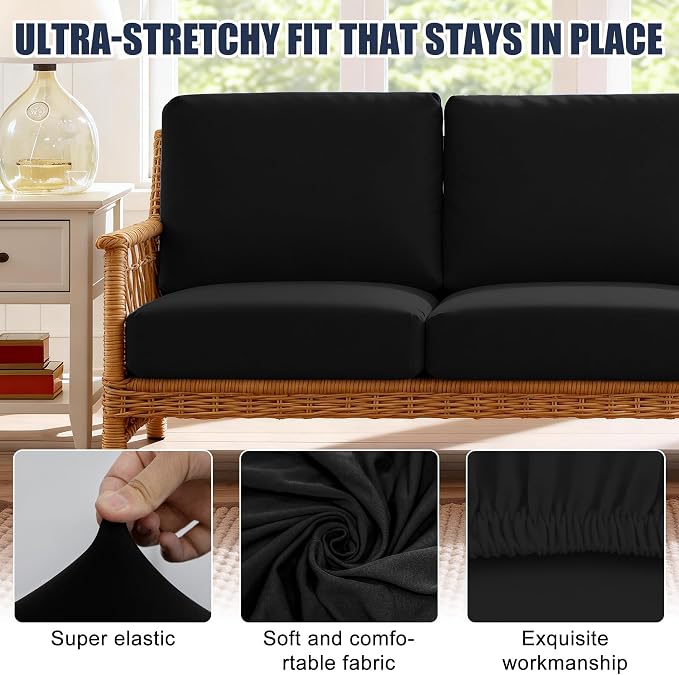 4PCS Patio Cushion Covers, Patio Furniture Couch Seat Slipcovers，Washable - Image 3