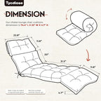 Outdoor Chaise Lounge Chair Cushion Replacement 74.4 x 22 x 4.7 Inches Memory - Image 3