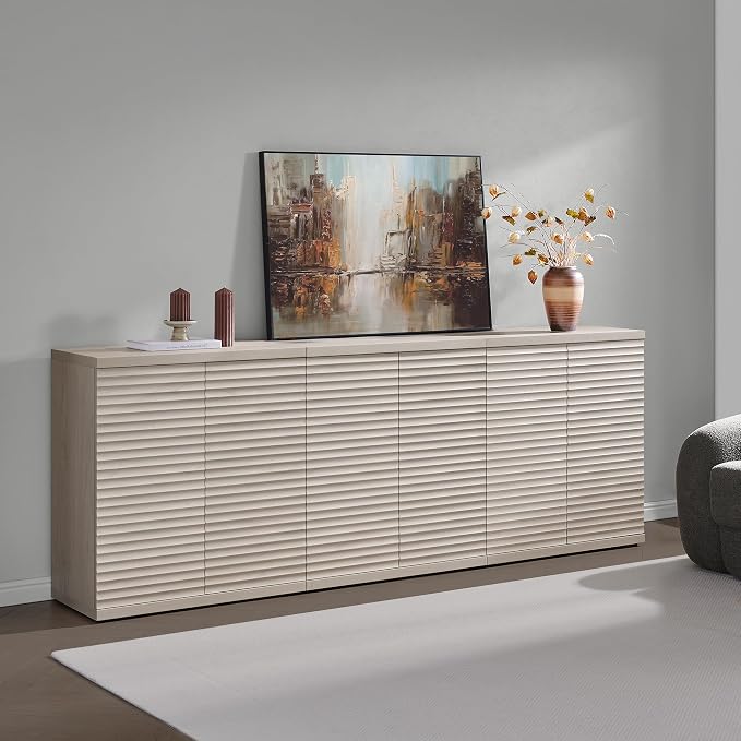 SICOTAS Buffet Cabinet with Storage Accent Sideboard Modern Credenza with Doors - Image 2