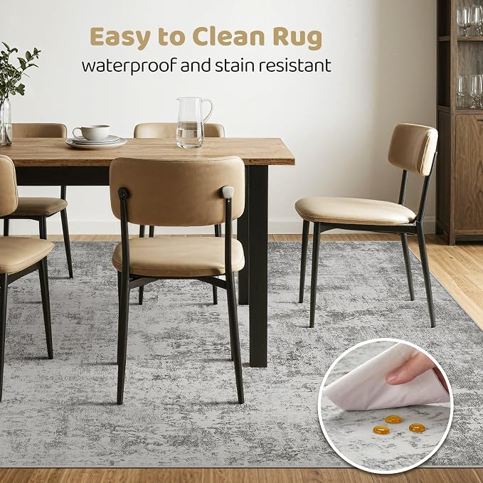 LOONGRUG 9x12 Area Rug Washable Large Neutral Modern Living Room Rugs | - Image 5