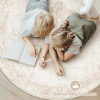Round Rugs 6ft Washable Rug, Vintage Boho Medallion Rugs Non-Slip Soft Low Pile - Image 5