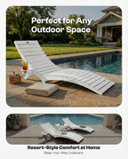 Folding HDPE Pool Lounge Chairs Set of 6, Pre-Assembled Outdoor Chaise Lounge - Image 7