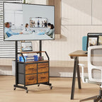 Rolling TV Stand with Mount & 4 Fabric Drawers - Image 8