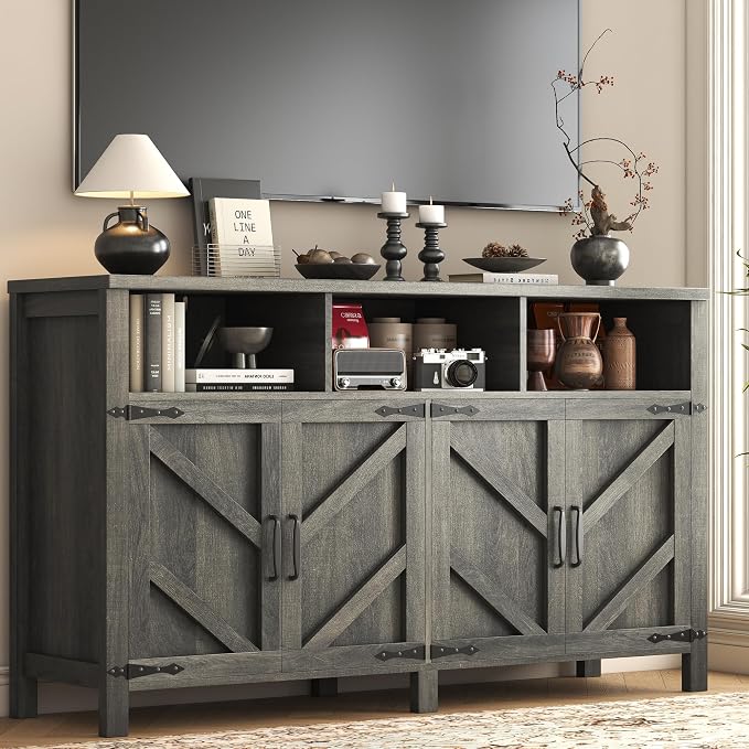 knoworld Buffet Sideboard with Storage Farmhouse with 4 Doors, Dining Room - Image 6