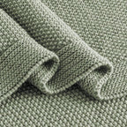 CozeCube Sage Green Seed Stitch Throw Blanket 50"x60", Farmhouse Decor | Blanket - Image 8