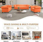 QHITTY 3 Piece Living Room Set, Sectional Chesterfield Sofa Chair Contemporary - Image 6