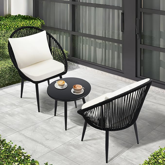 wildformers 3 Pieces Bistro Set, Woven Rope Chair - Image 7