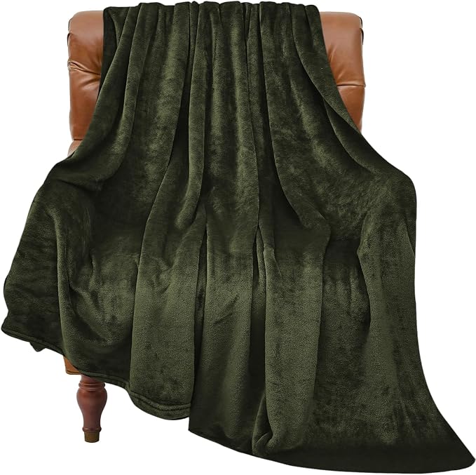 BEDELITE Fleece Blanket Soft Plush Twin Size Blanket Olive Green 60"x80" | by BEDELITE