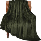 BEDELITE Fleece Blanket Soft Plush Twin Size Blanket Olive Green 60"x80" | by BEDELITE