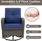 Belord Patio Wicker Chairs Swivel Rocker - Image 6