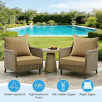 Outdoor Deep Seat & Back Cushion Set, 24 x 24 Inch Water Repellent and Fade - Image 3