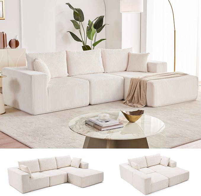 Weture 108” Modular Sectional Sofa, Cloud Sectional Couch by Weture