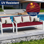 Smiry Waterproof Patio Cushion Covers, Stretch Outdoor Furniture Covers | Couch - Image 3