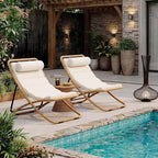Outdoor Chaise Lounge Chair Set of 2, Patio Chaise Lounge Recliner, Poolside - Image 7