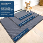 OLANLY Front Door Mat 47x30, Waterproof Heavy-Duty Indoor Outdoor Doormat | Ash - Image 2