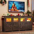 74" Large LED Farmhouse TV Stand - Image 3