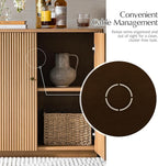 HULALA HOME Solid Wood Sideboard Buffet Cabinet Set of 2 - Image 3