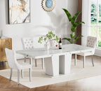 Henf 5 Pieces Faux Marble Dining Table Set by Henf