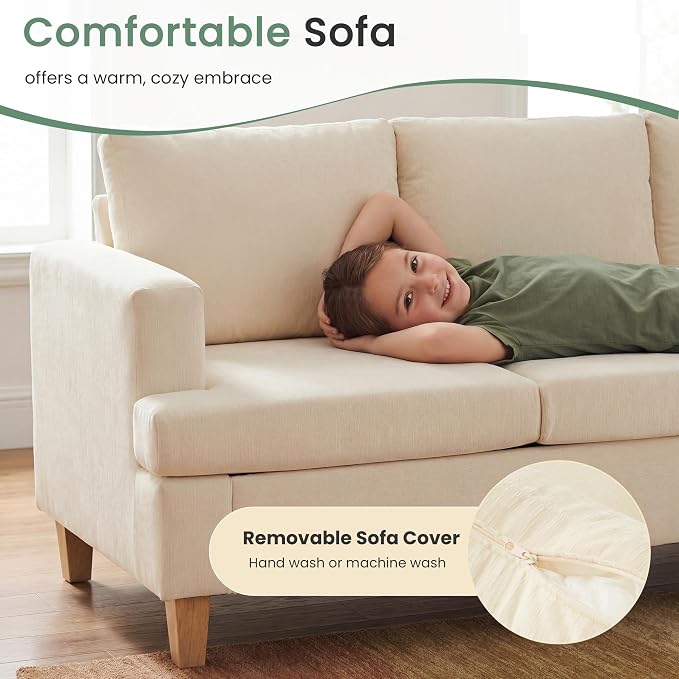 YOUDENOVA 2 Piece Set Comfy Sofa Couch, 2 3-Seater Sofa - Image 4