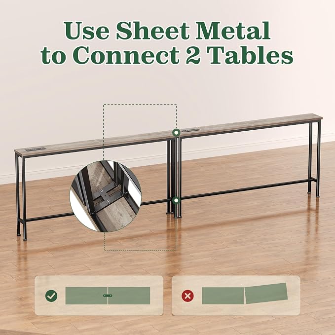 SUPERJARE 110.2 Inch Sofa Table - Image 9