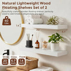 fuqing 20 Inch Floating Shelves | 6.7 Inch Deep White Shelves - Image 3
