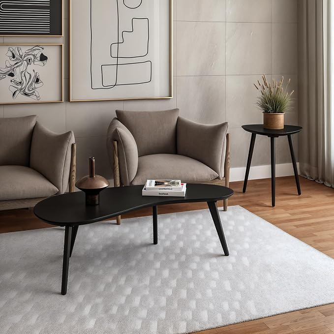 Camaflexi Mid Century Modern Abstract Shaped Coffee Table/Wood/Black Finish - Image 6