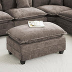 35‘’ Modern Chenille Cloud Sofa Ottoman, Rectangle Ottoman by WUTUTUEE
