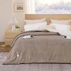 Bedsure Heated Blanket King Size, Dual Control Electric Blanket, Taupe | - Image 9