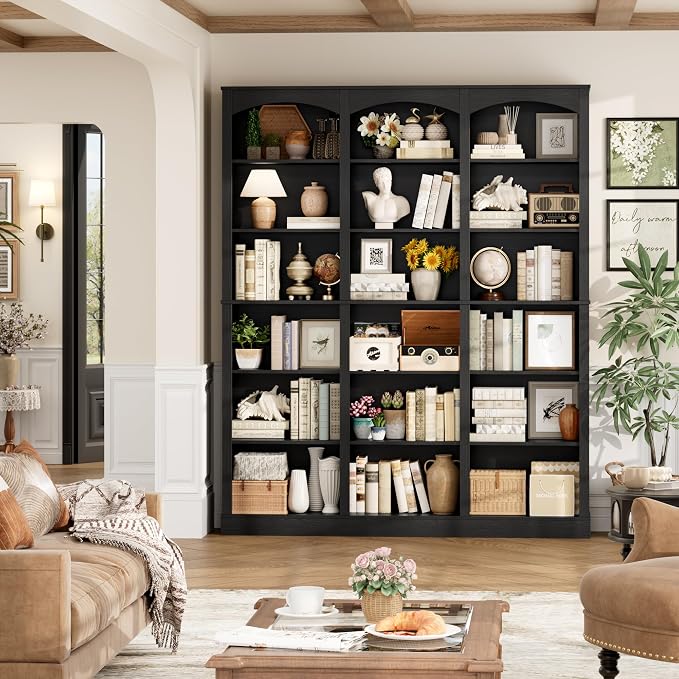 FACBOTALL 71" Triple Wide Bookshelf, 6 Tier Tall Bookshelf, Large Book Shelf - Image 2