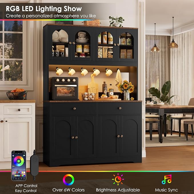 HIFIT 71" LED Kitchen Pantry Cabinet - Image 3