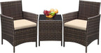 Greesum 3 Pieces Patio Furniture Sets Outdoor PE Rattan Wicker Chairs by BuynowfromGreesum