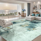 Aelenmu 10x14 Area Rugs for Living Room Washable Dining Room Teal Grey Gold | - Image 8