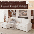 118.9" Modular Sectional Cloud Couch 3-Seat Sofa Set - Image 4