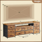 Huuger 70 Inch TV Stand for 75, 80 Inch TV, 11 Drawer Long Dresser - Image 3