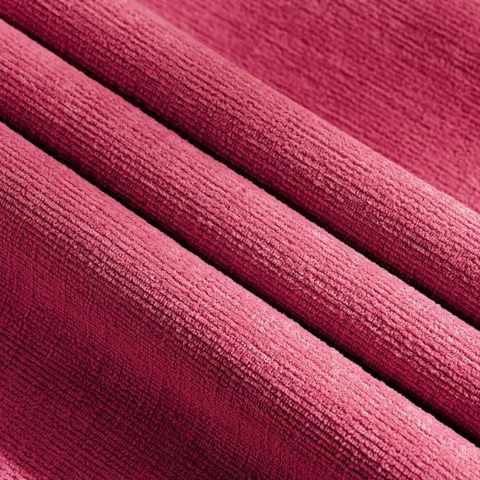 MIULEE Hot Pink Red Chenille Couch Throw Pillow Covers, 20x20 | Set of 2 - Image 2