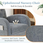 VINGLI Chenille Low Seat Nursery Rocking Chair, Upholstered Comfy Rocker Glider - Image 6