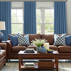 Denim Blue Living Room Black Out Curtains 63 Inch Long Insulated Thermal - Image 7
